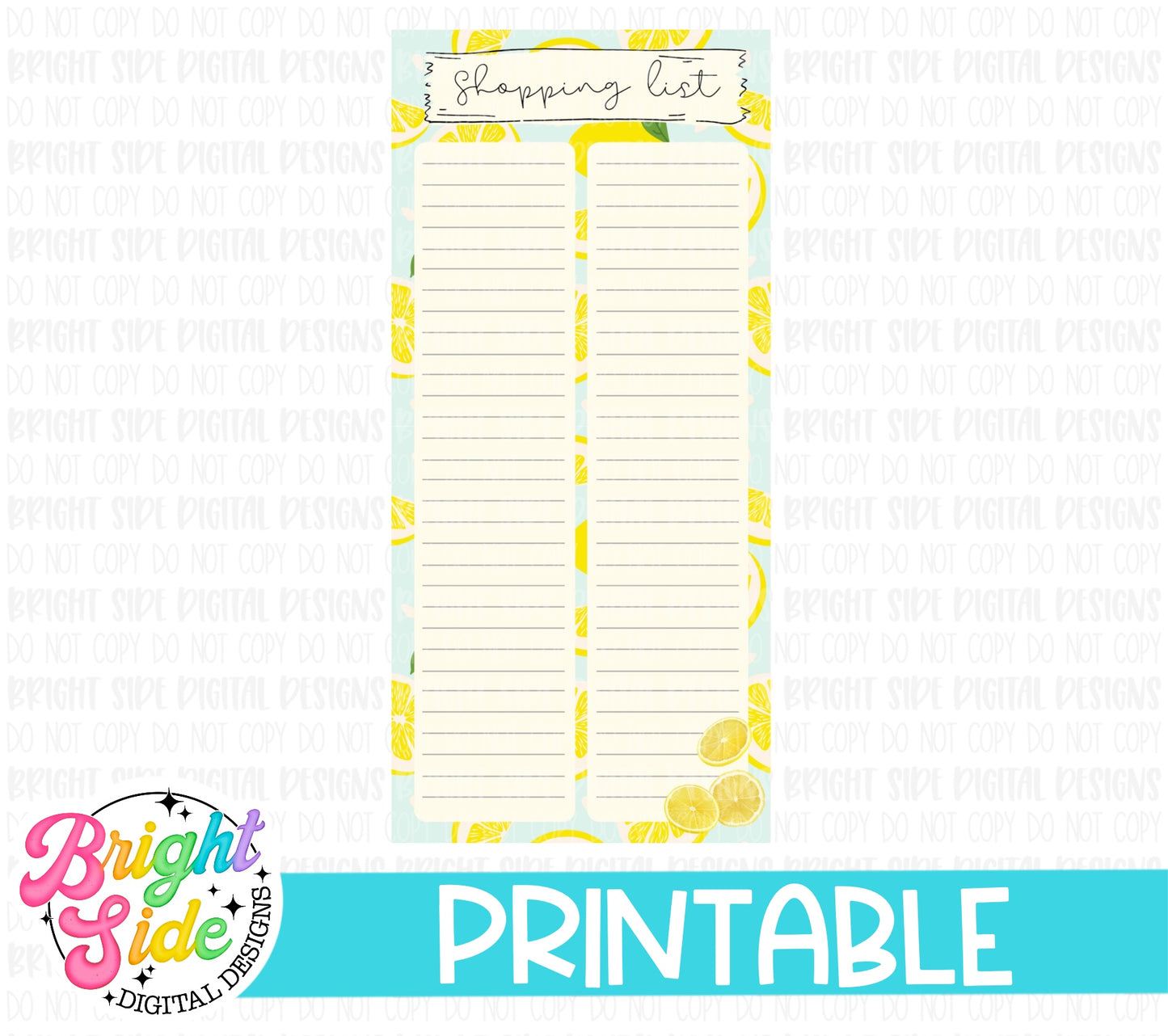 Skinny Shopping List -Lemons