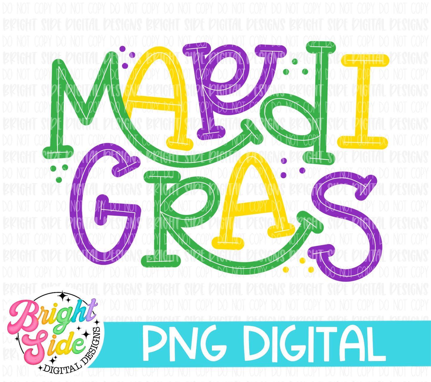 Hand Lettered Mardi Gras