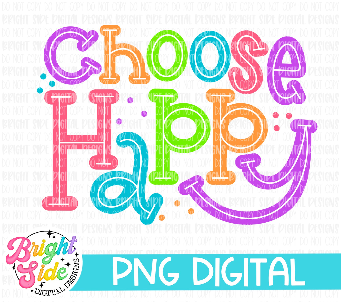 Hand lettered Choose Happy