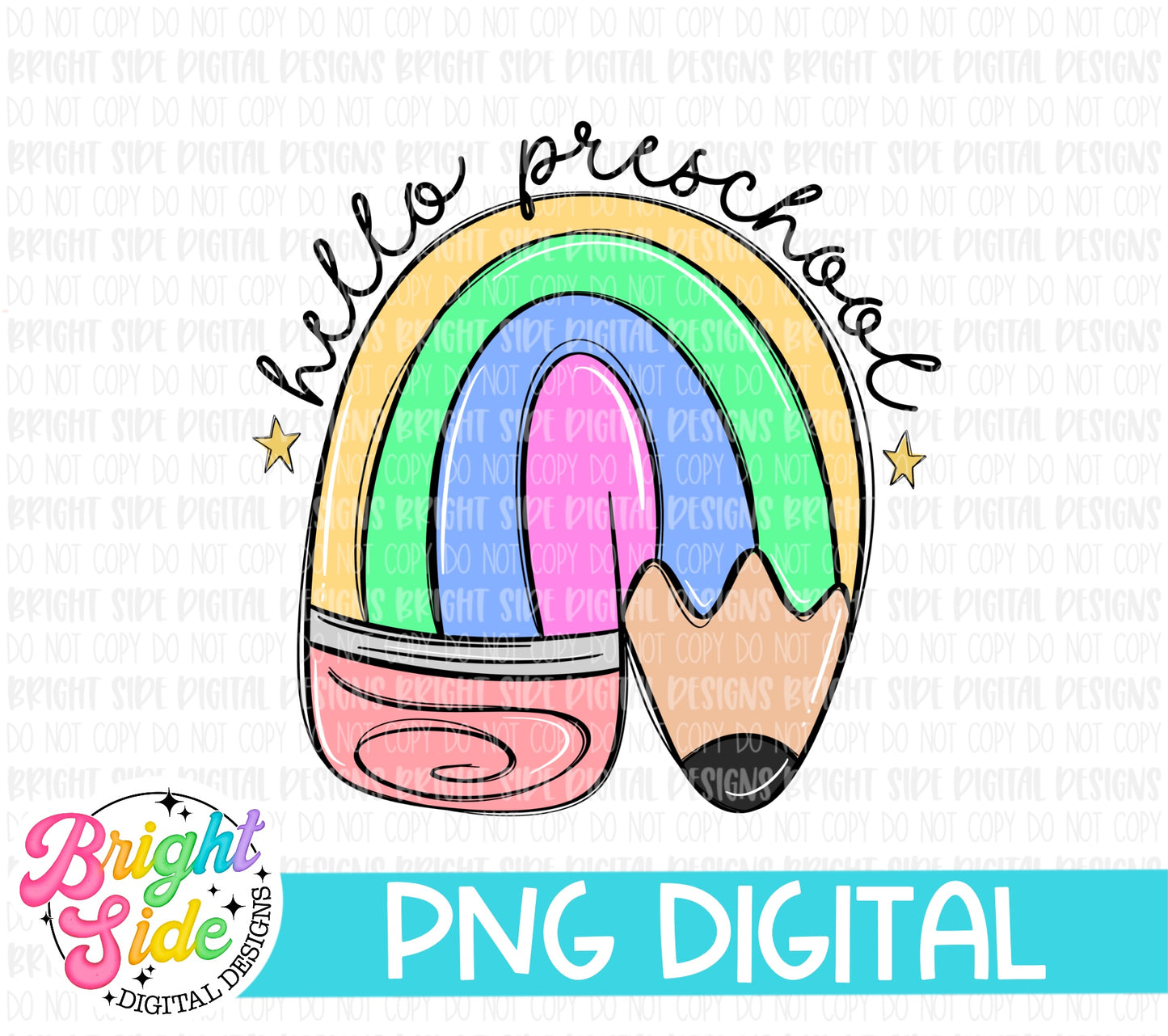 Hello Preschool Rainbow Pencil