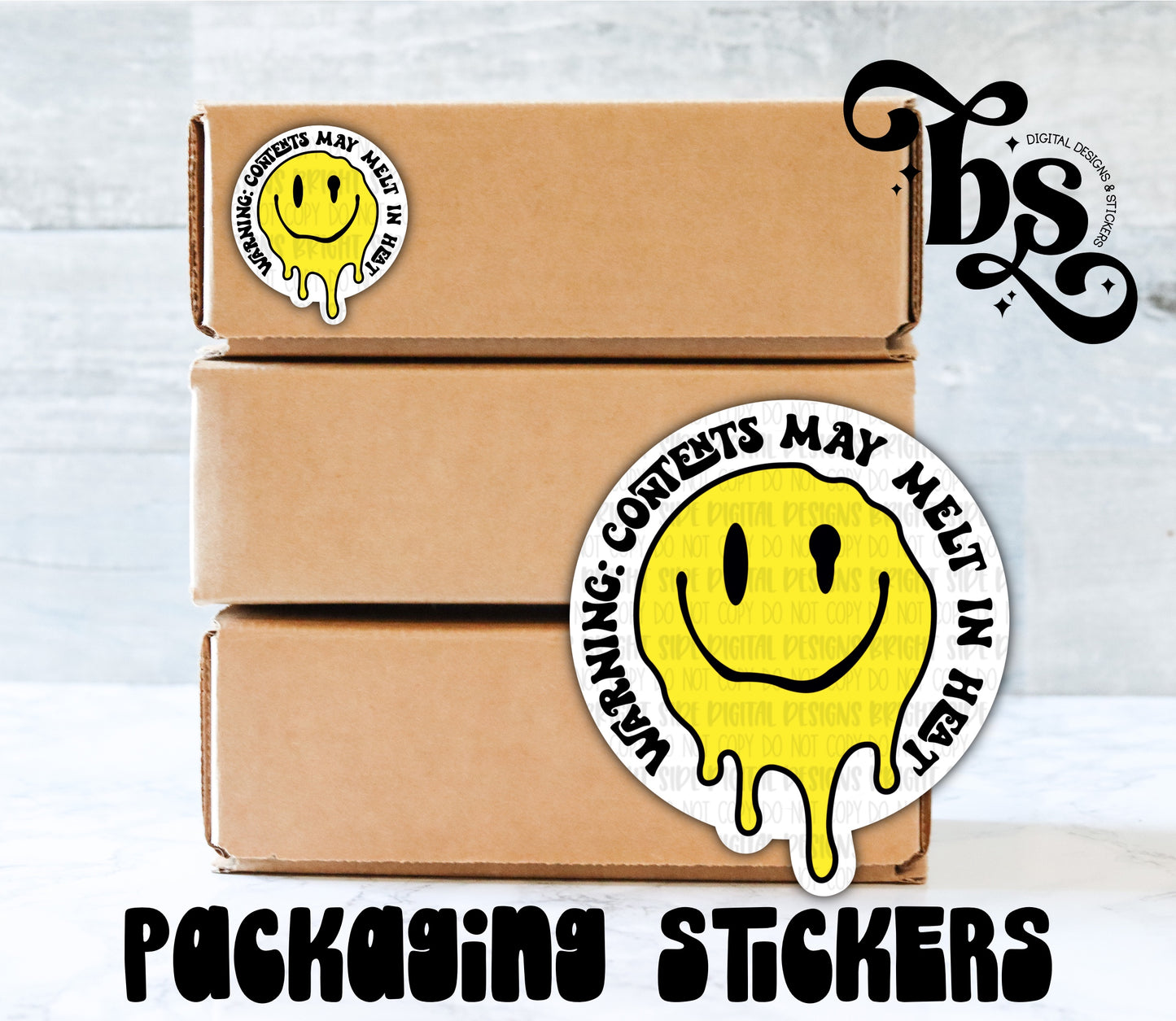 Contents May Melt Packaging Sticker