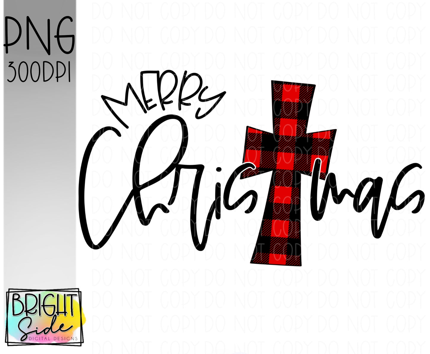 Merry Christmas (plaid cross)