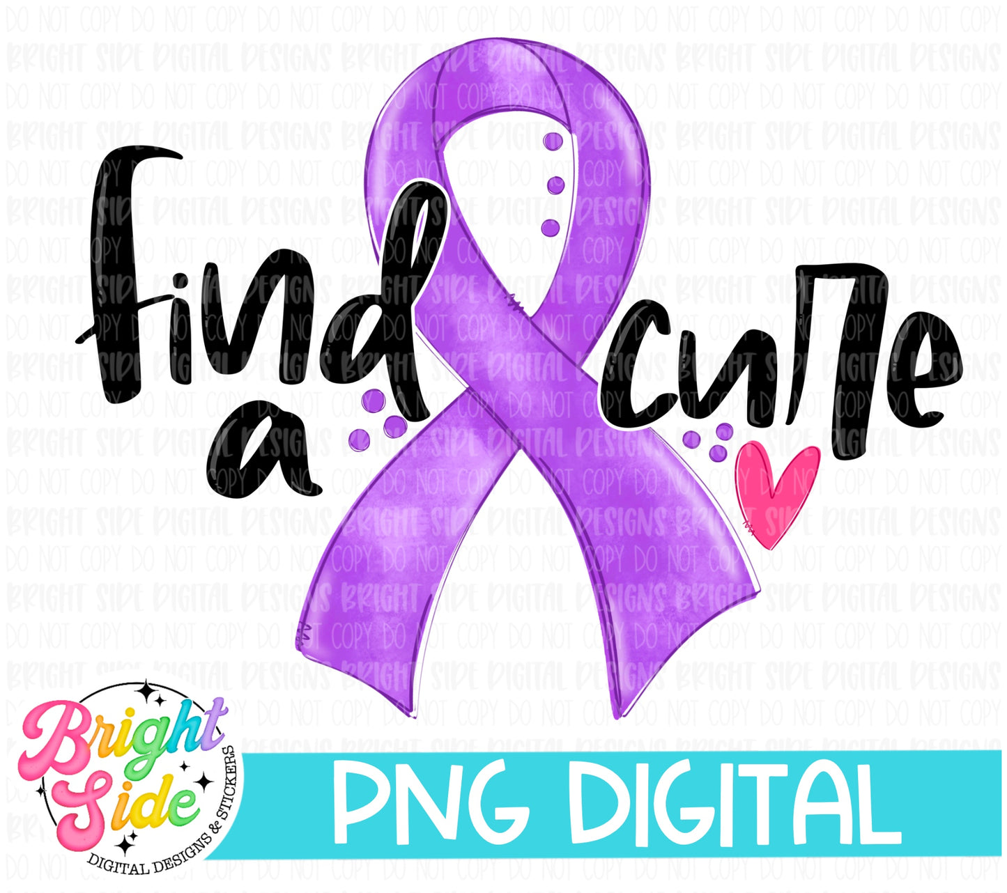 Find a cure -purple ribbon