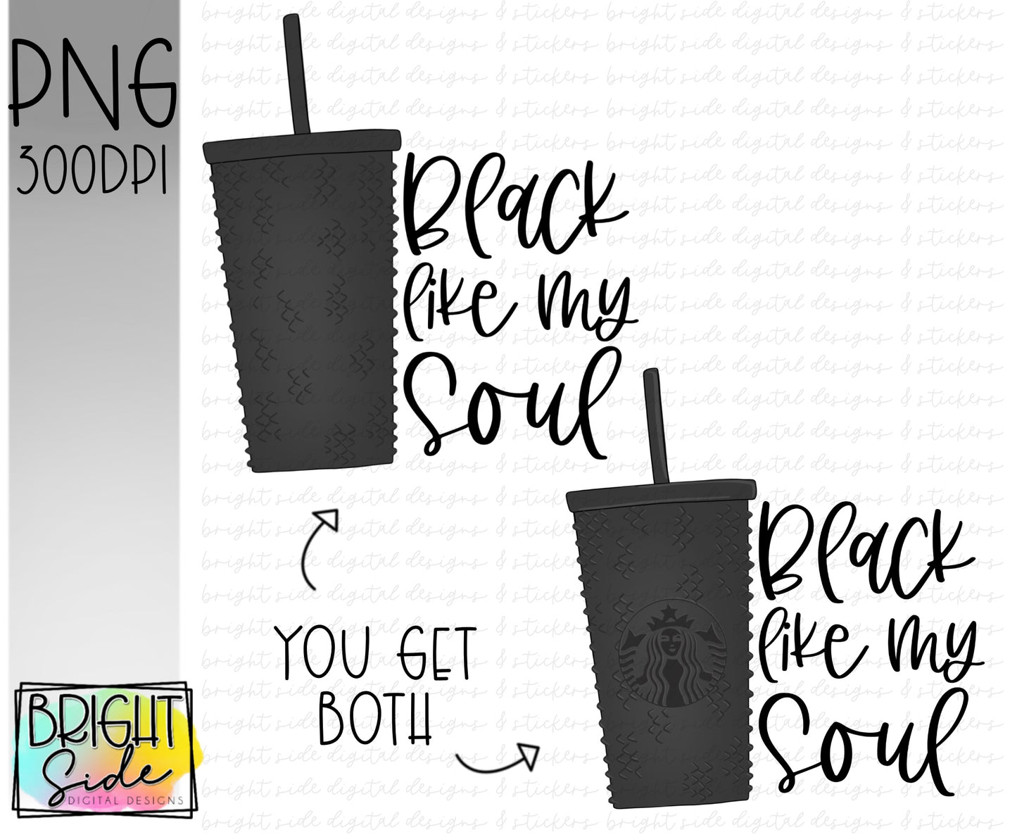 Black like my soul studded tumbler