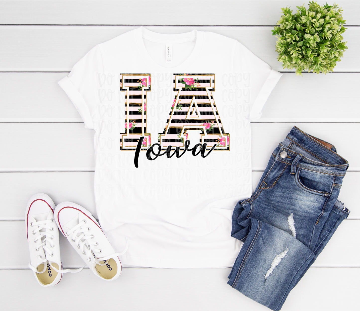 Iowa floral & gold