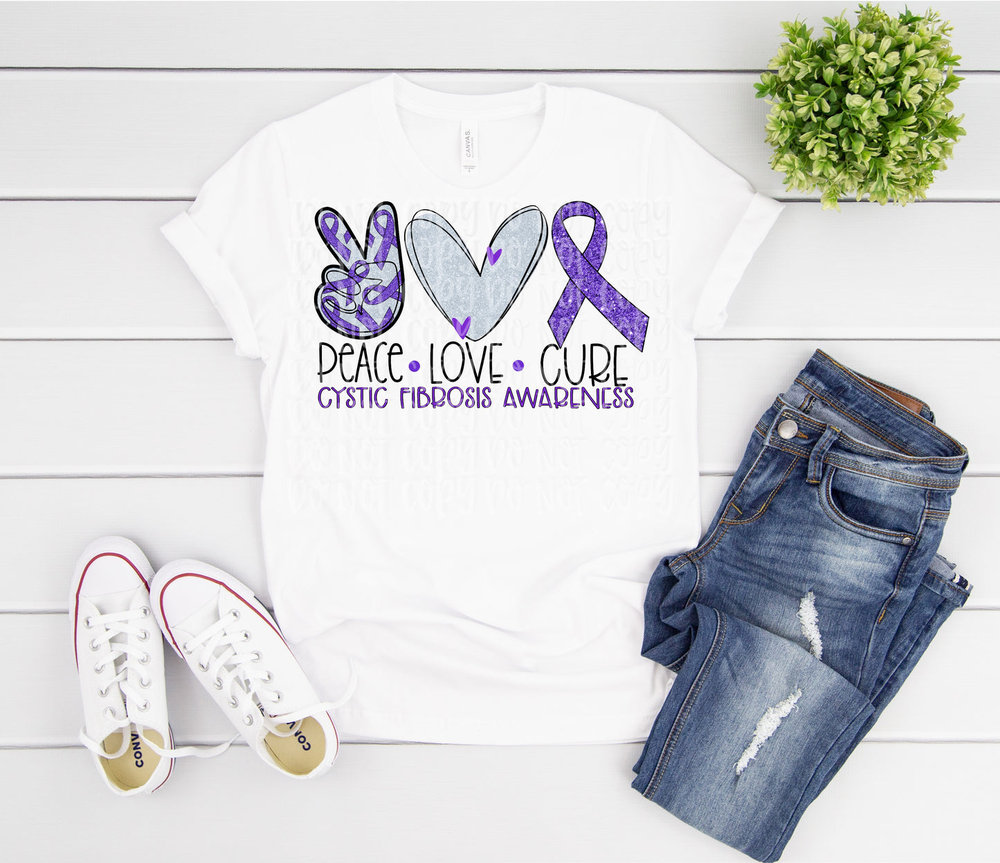 Peace Love Cure Cystic Fybrosis Awareness