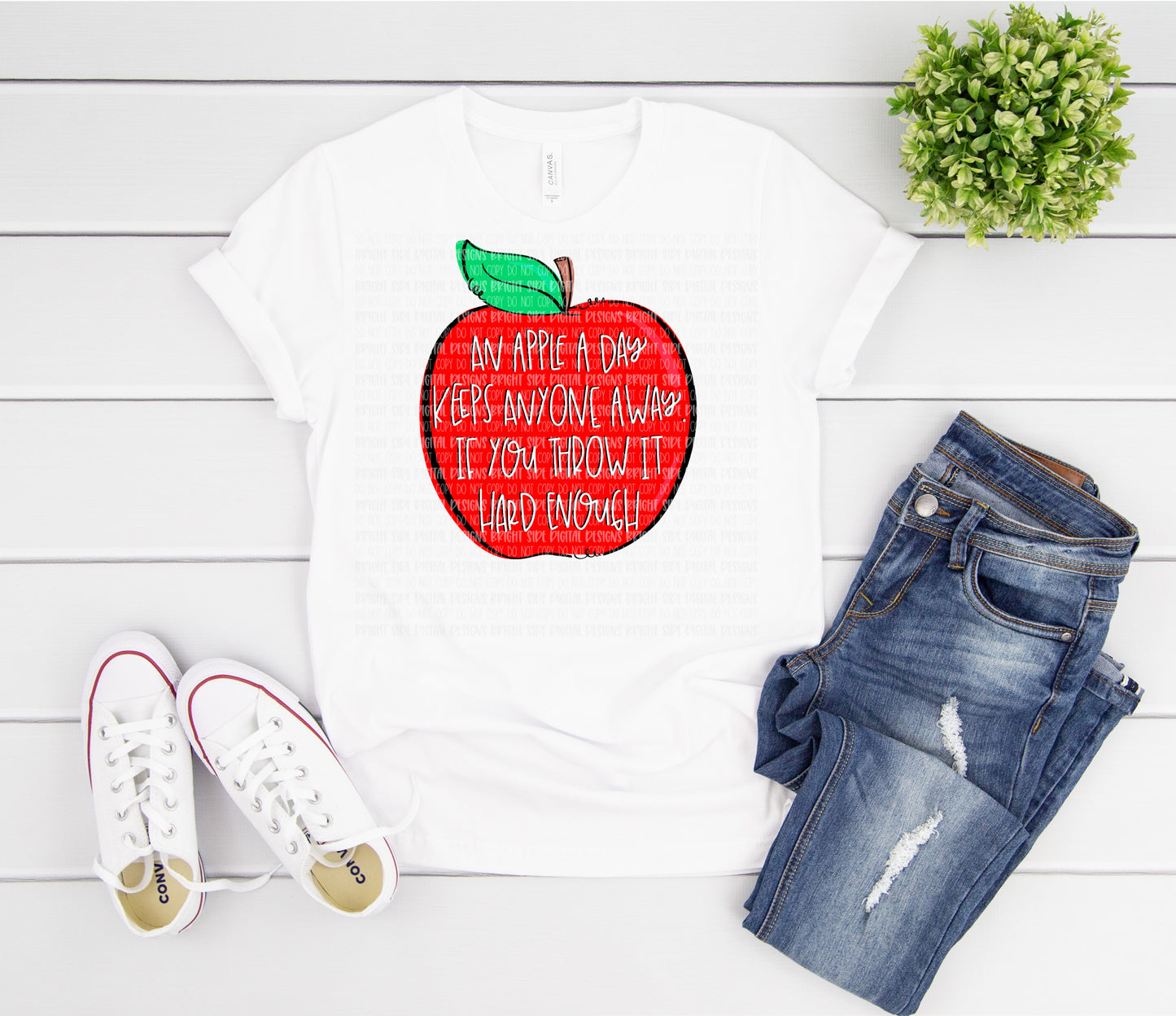 An apple a day keeps anyone away if you throw hard enough