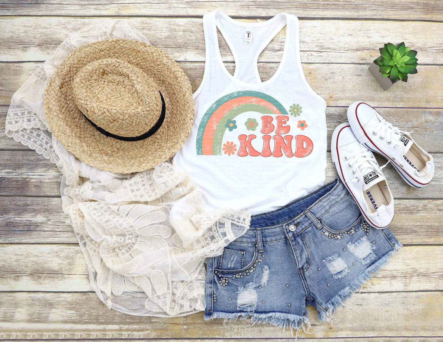Be kind retro rainbow