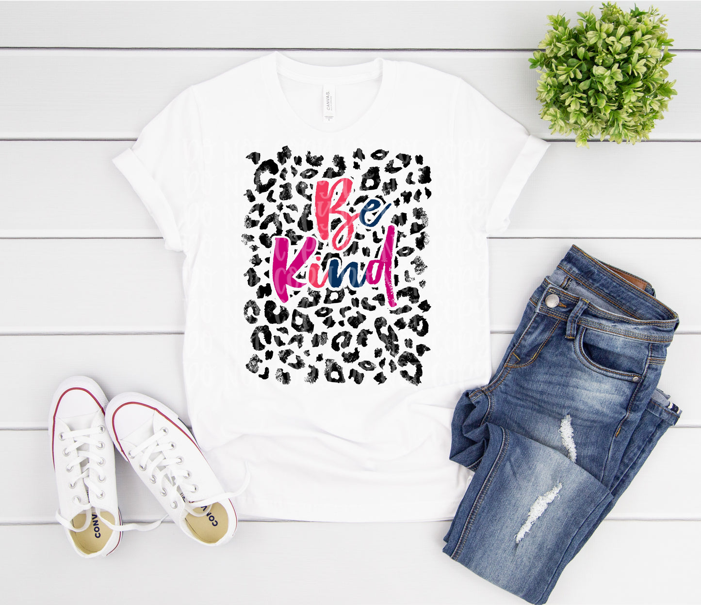 Be Kind leopard print