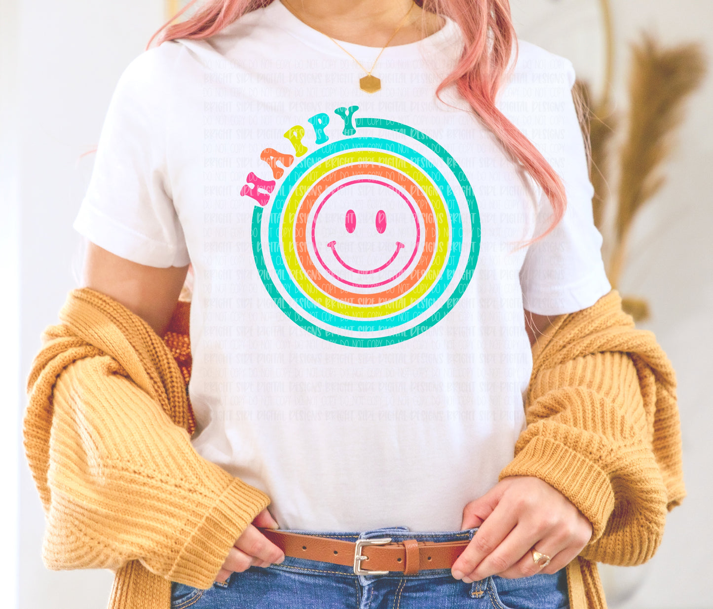 Happy -retro circle