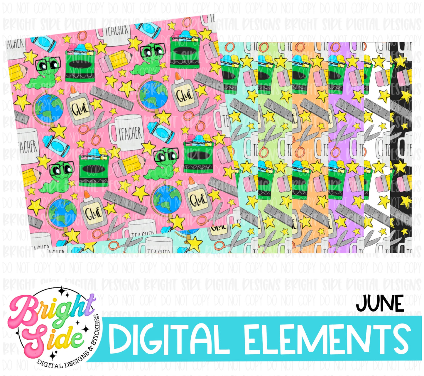 School Supply Digital Elements Bundle