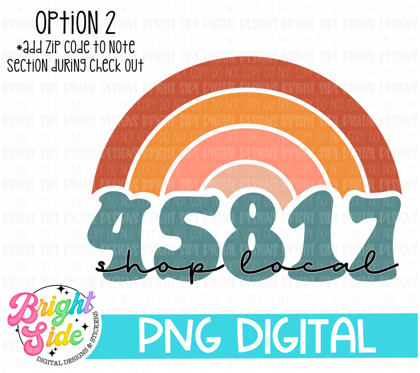 Custom “Muted” Retro Zip Code Rainbow