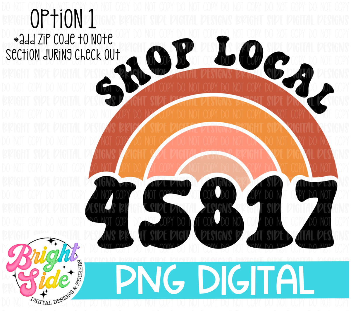 Custom “Muted” Retro Zip Code Rainbow