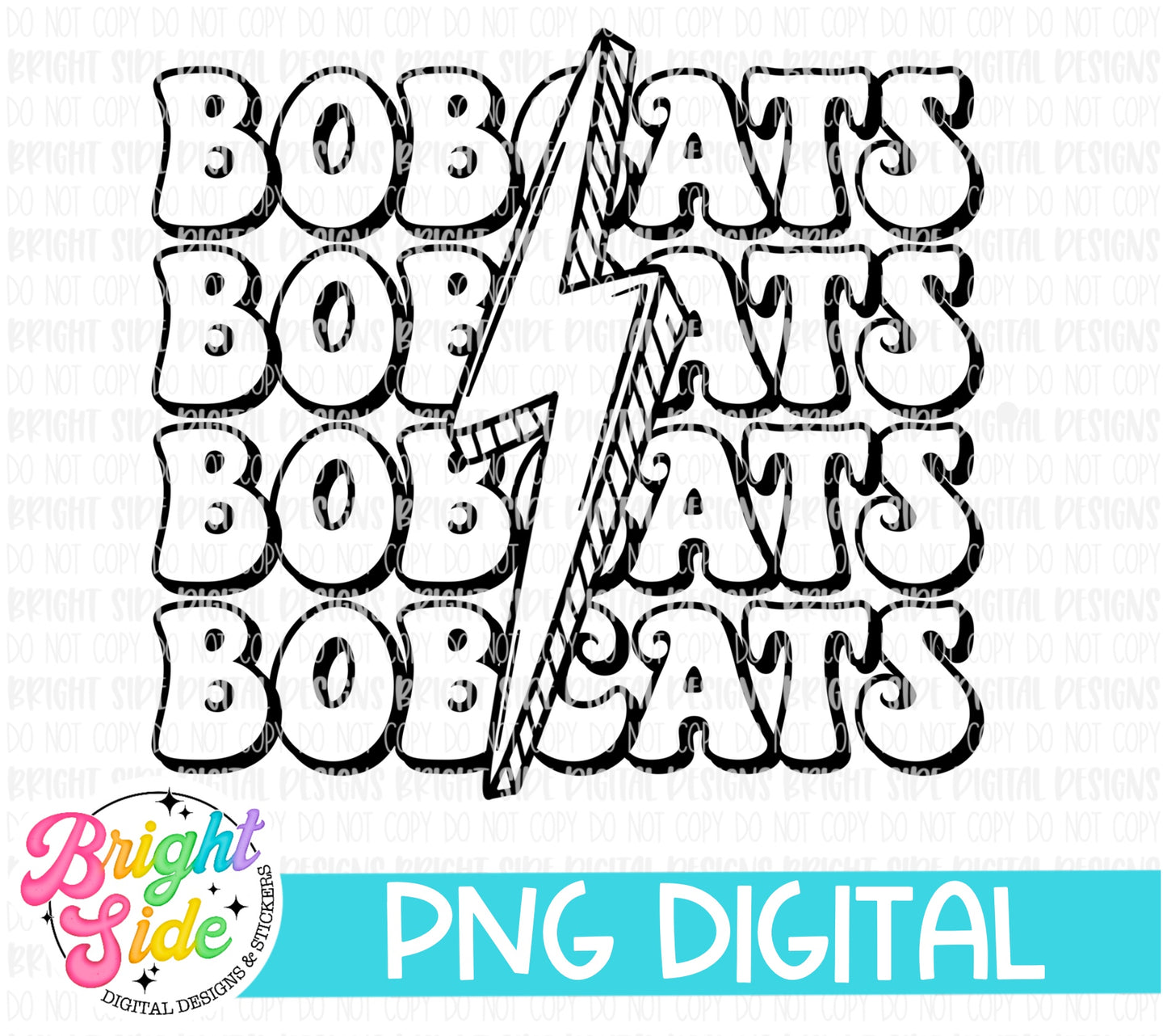Bobcats -single colored School mascot design