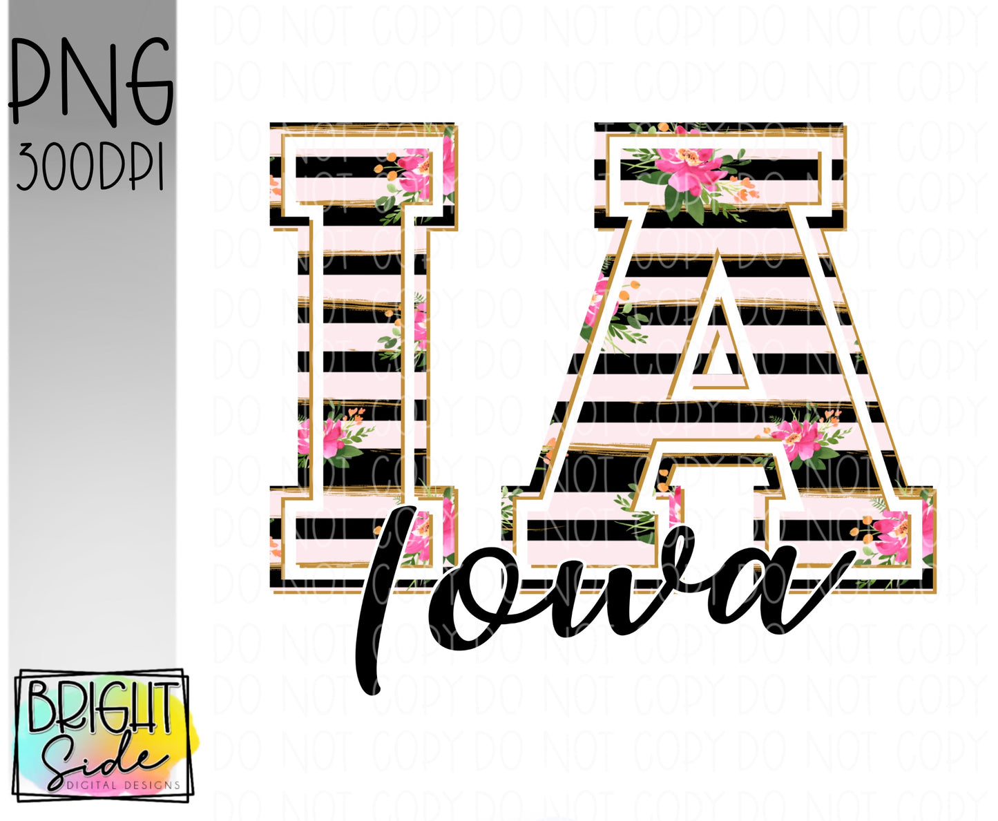 Iowa floral & gold