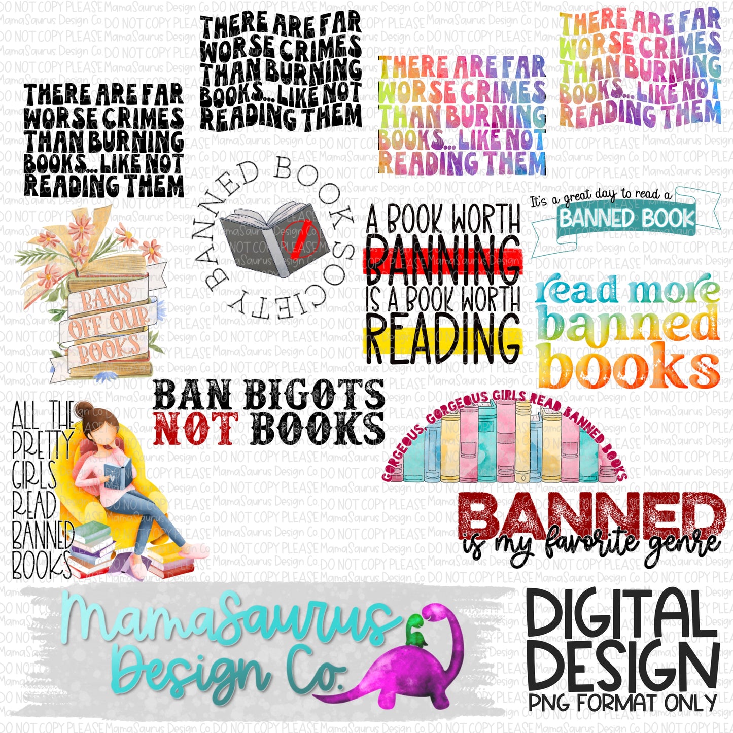 Banned Books Book Collab With MamaSaurus 28 designs