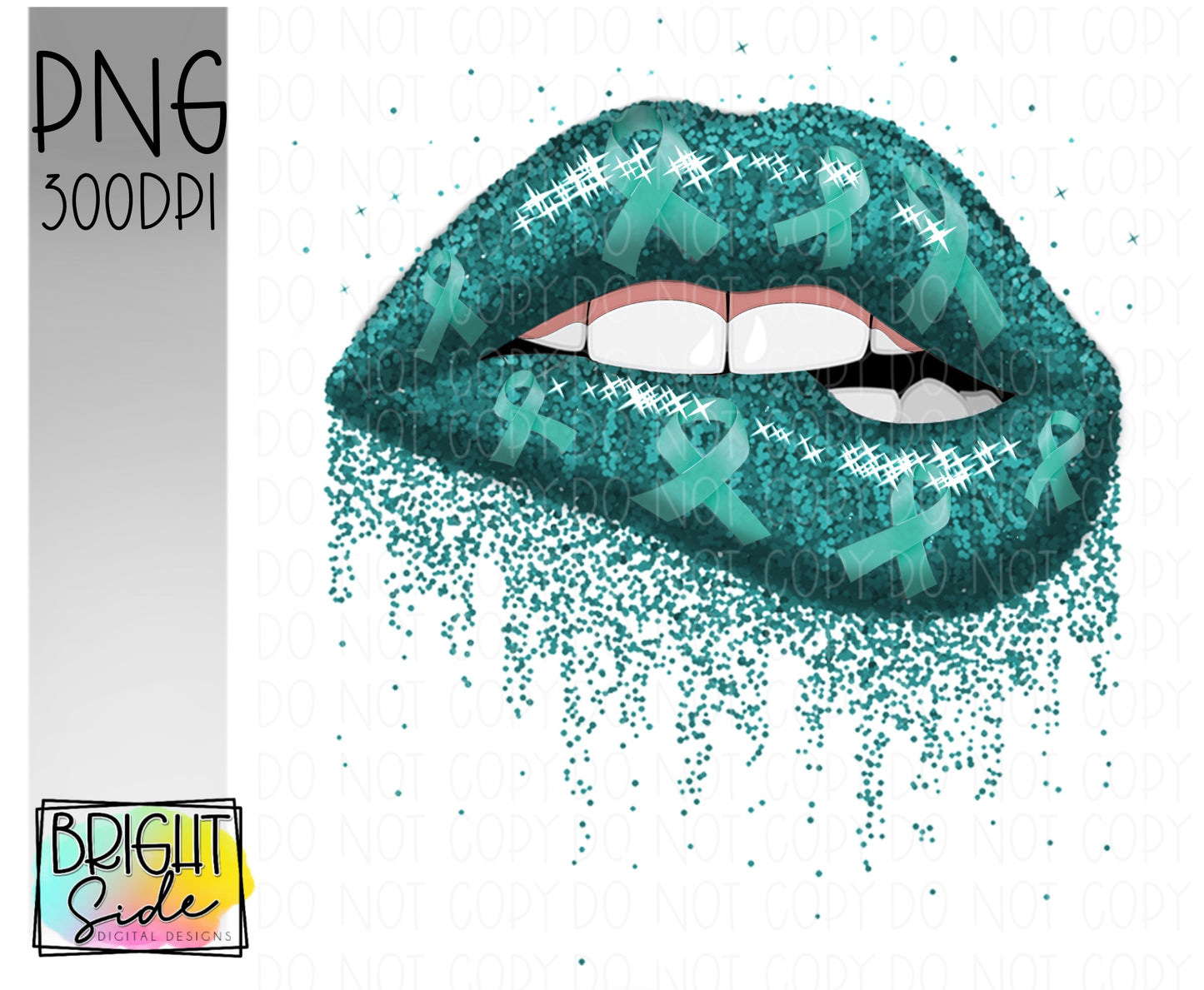Ovarian Cancer Awareness glitter lips