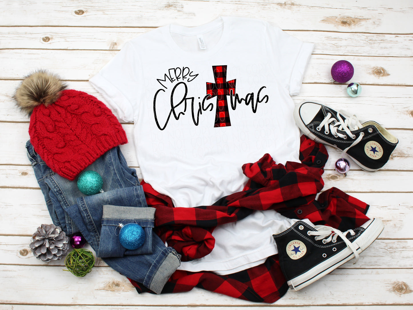 Merry Christmas (plaid cross)