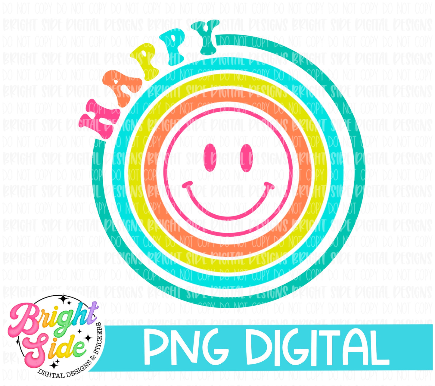 Happy -retro circle