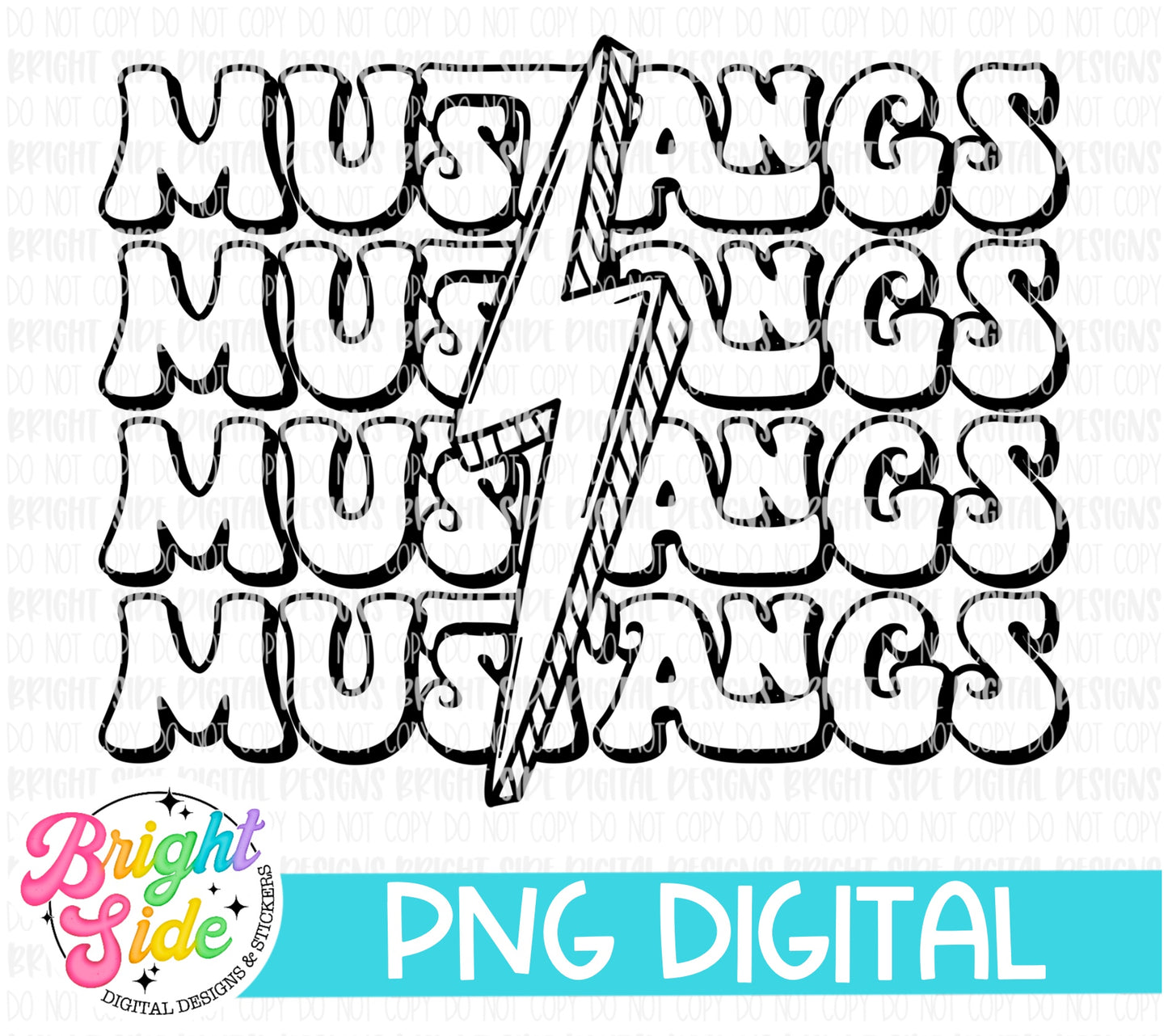 Mustangs - single colored School mascot design