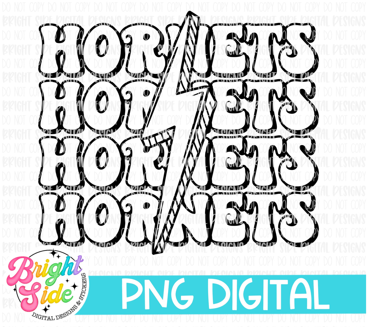 Hornets - single colored School mascot design