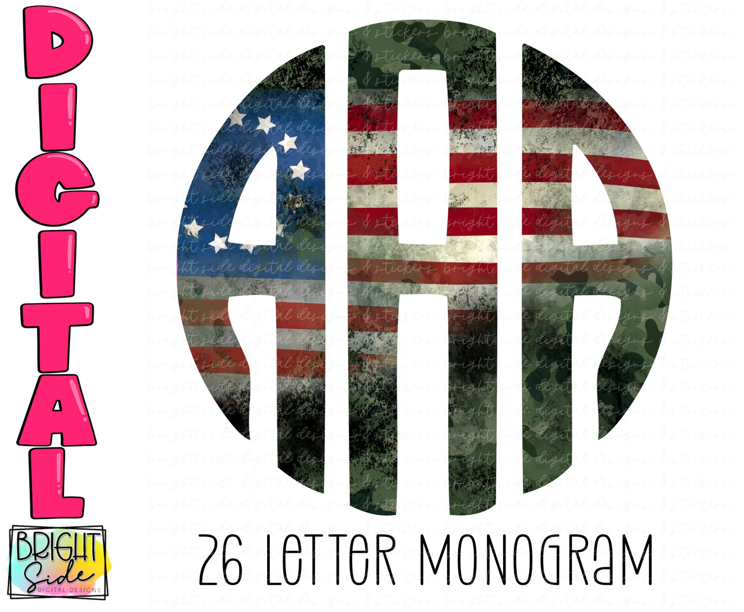 Camo flag monogram
