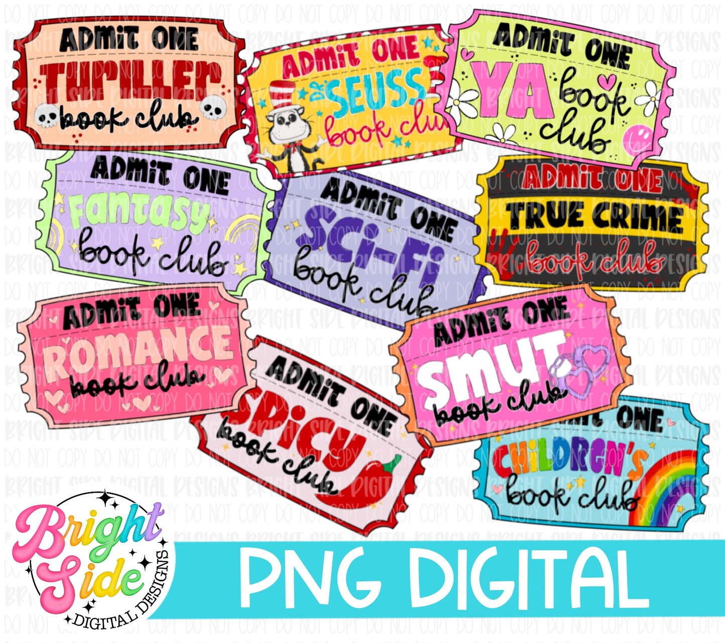 Book Club Ticket Bundle- 10 designs