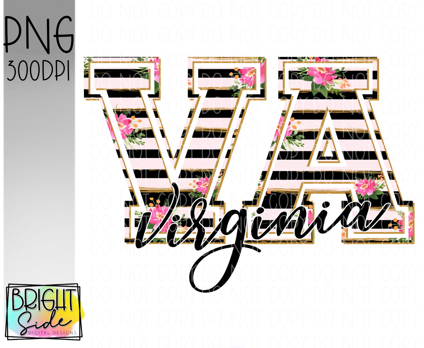 Virginia floral & gold