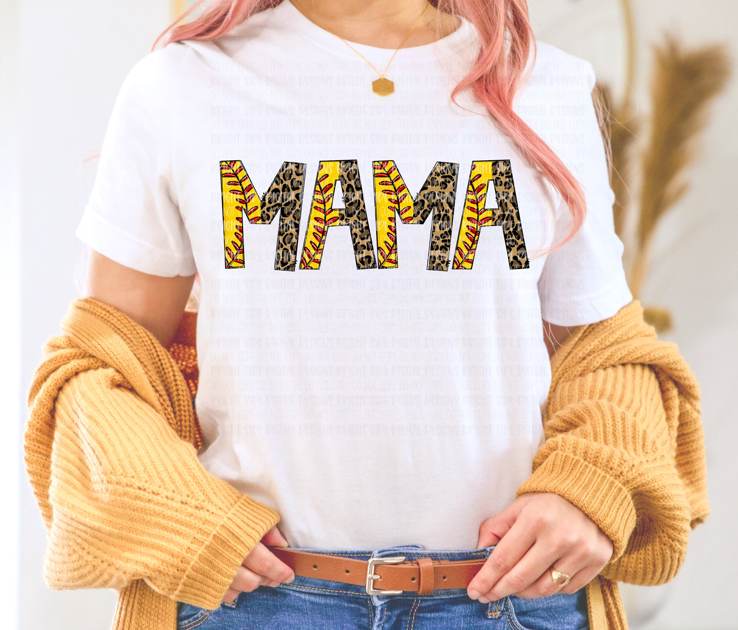 Mama -Softball leopard
