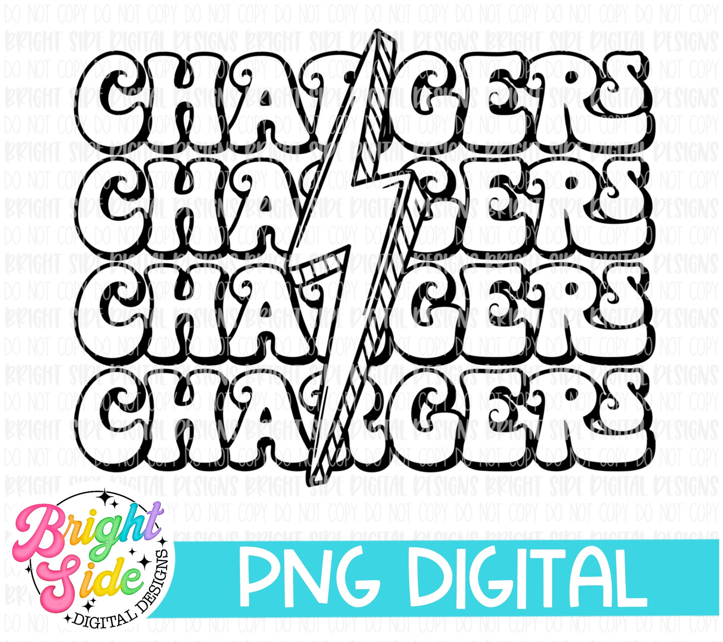 Chargers - single colored School mascot design