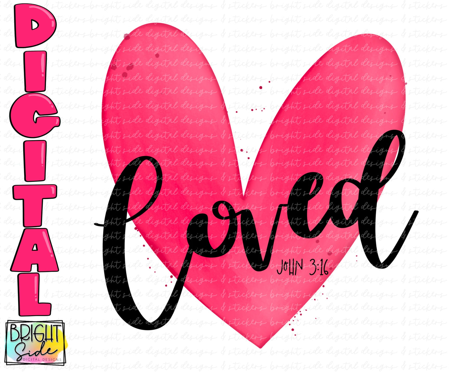 Loved watercolor heart