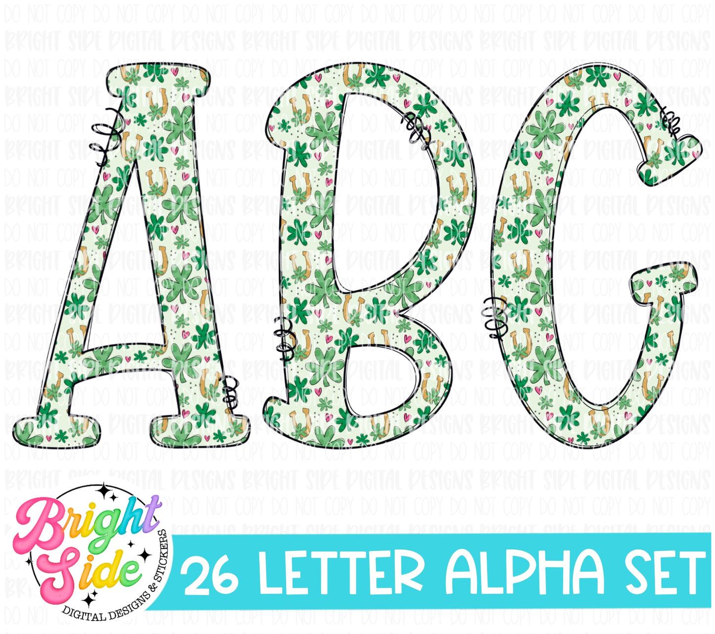 St. Paddy’s alpha doodle set