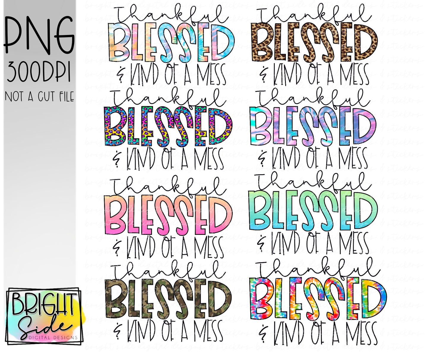 Thankful Blessed & Kind of a mess bundle (8 patterns!)