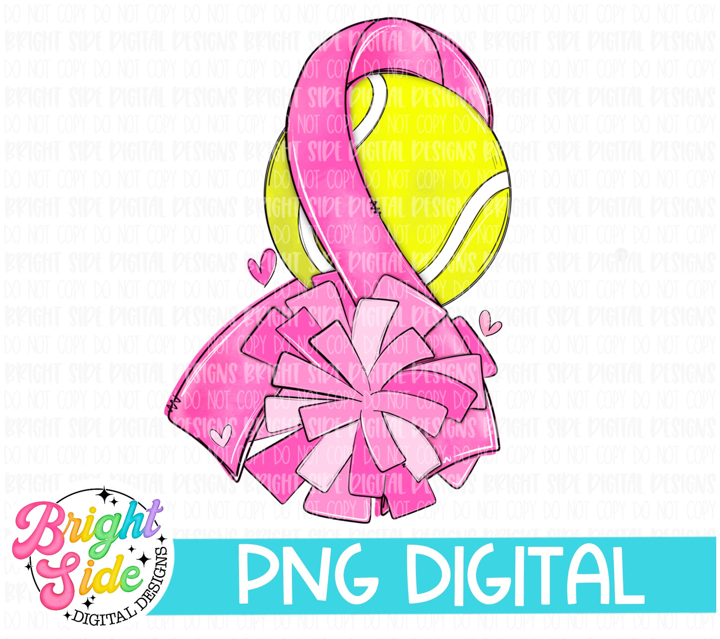 Tennis Cheer Pink Ribbon