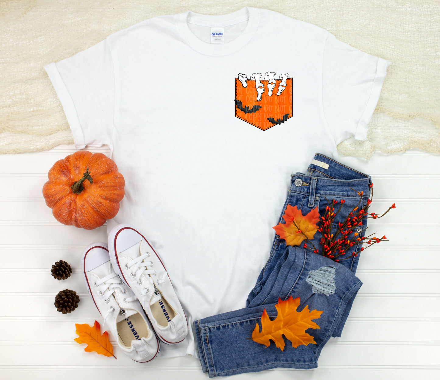 Skeleton hand pocket design