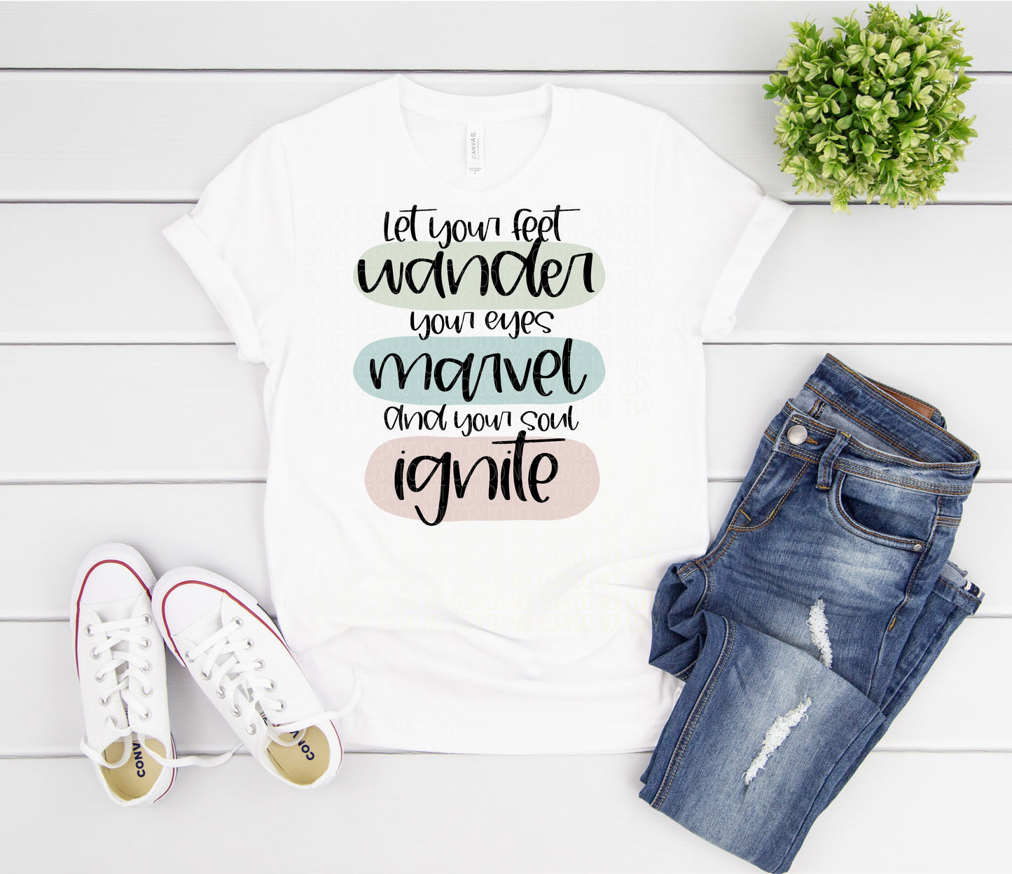 Let your feet wander, your eyes marvel, and your soul ignite -block color