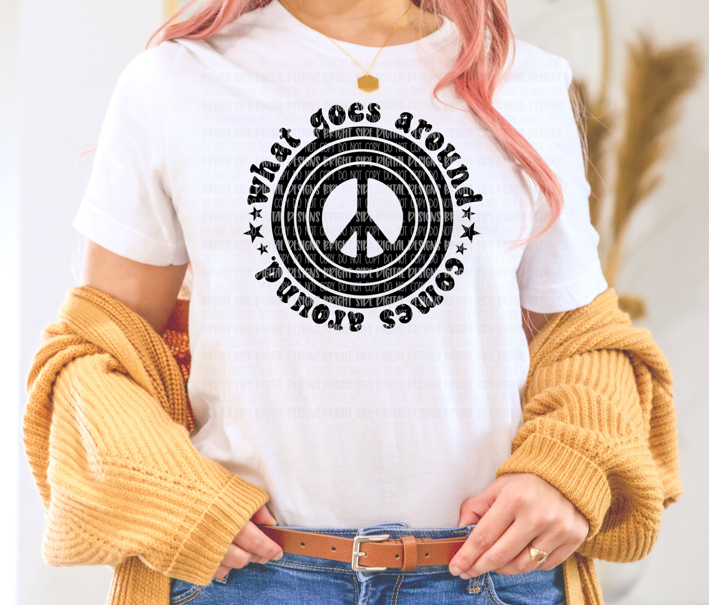 What goes around comes around (peace sign)