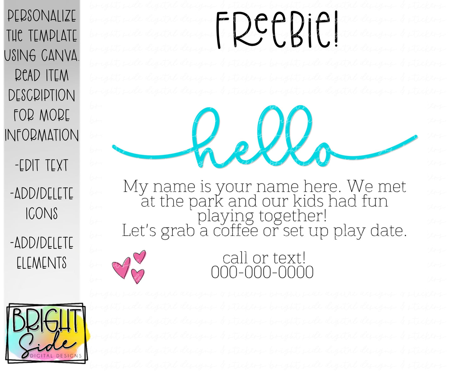 Friends play date cards