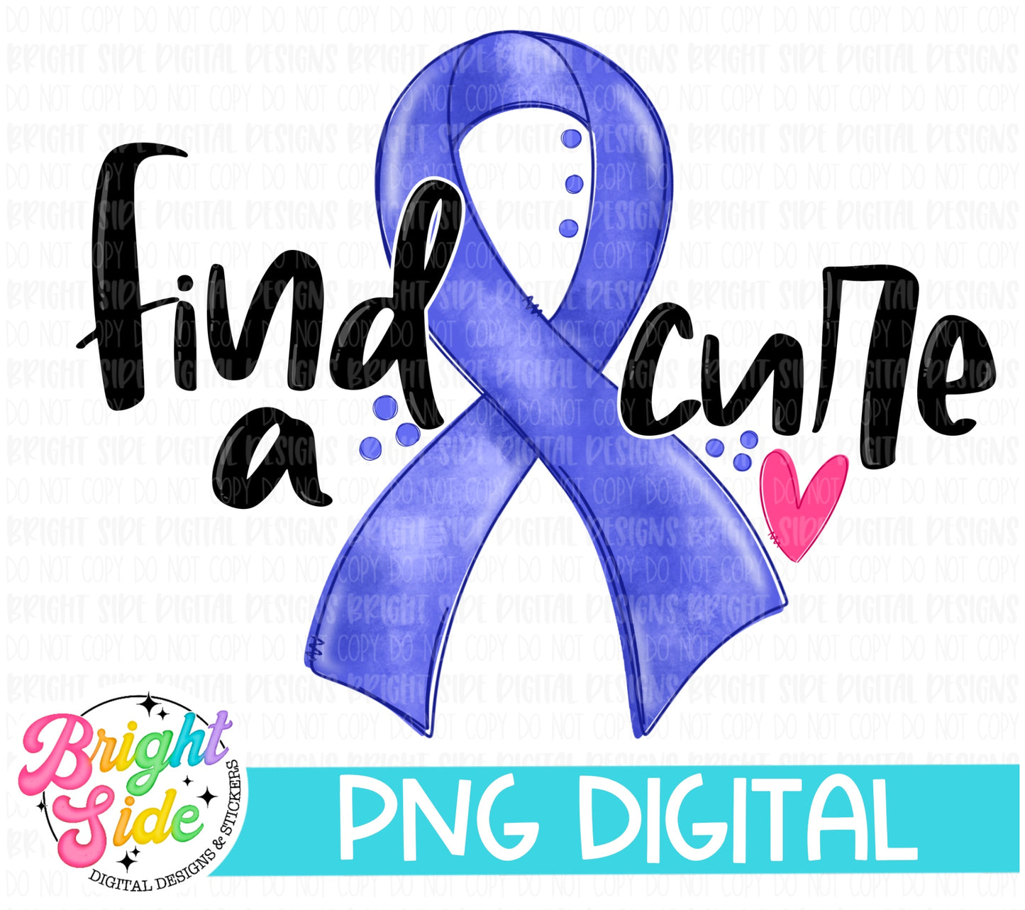 Find a cure -blue ribbon