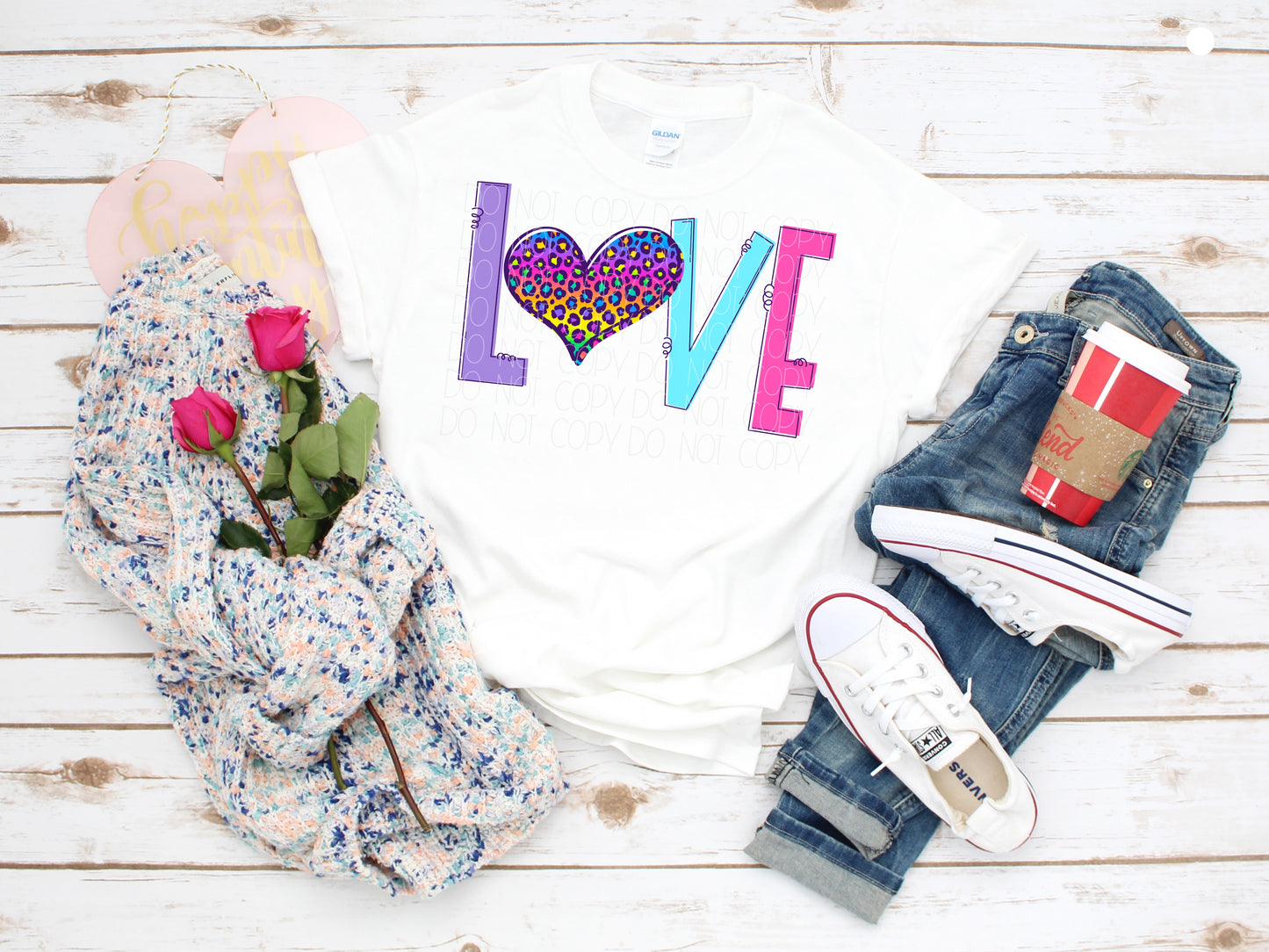Love -colorful leopard heart