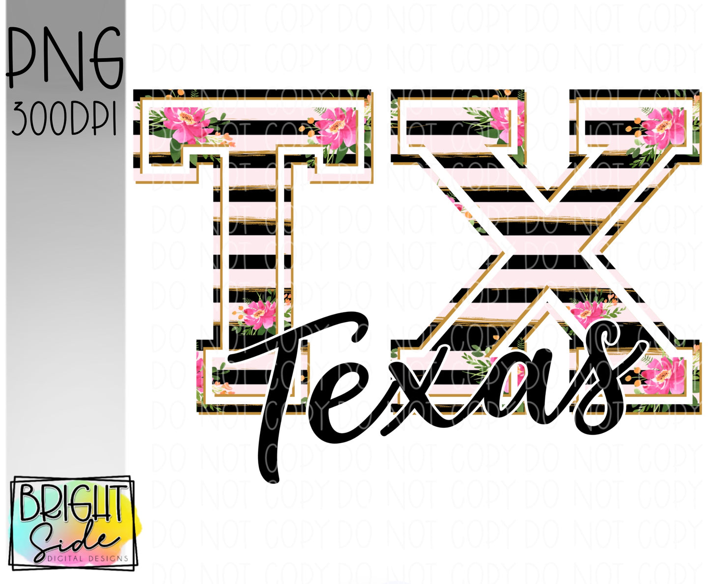 Texas floral & gold