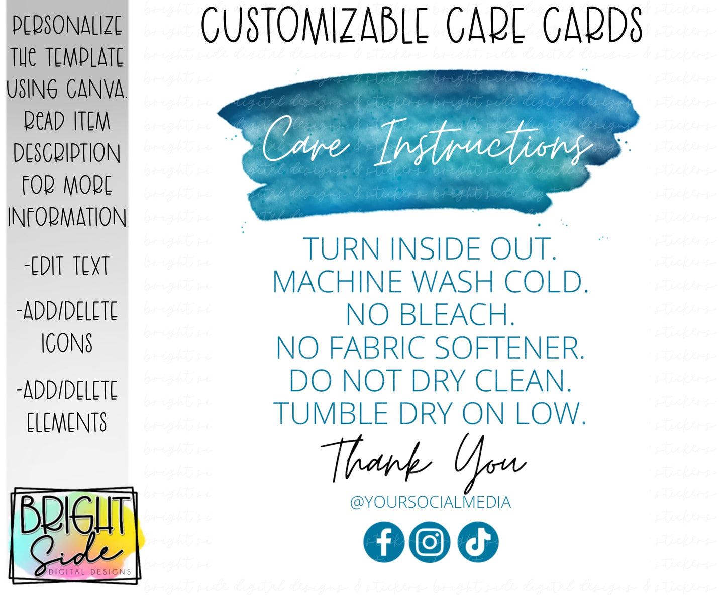 Blue Watercolor Card Cards