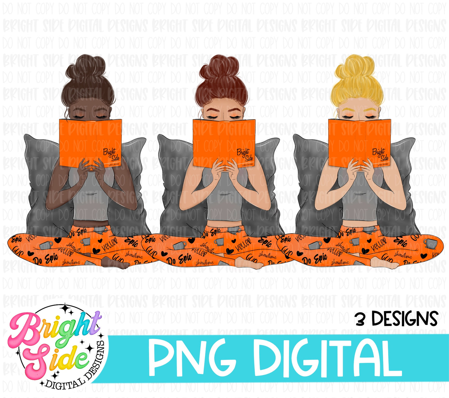 Reading Girls -Bright Side (3 designs)