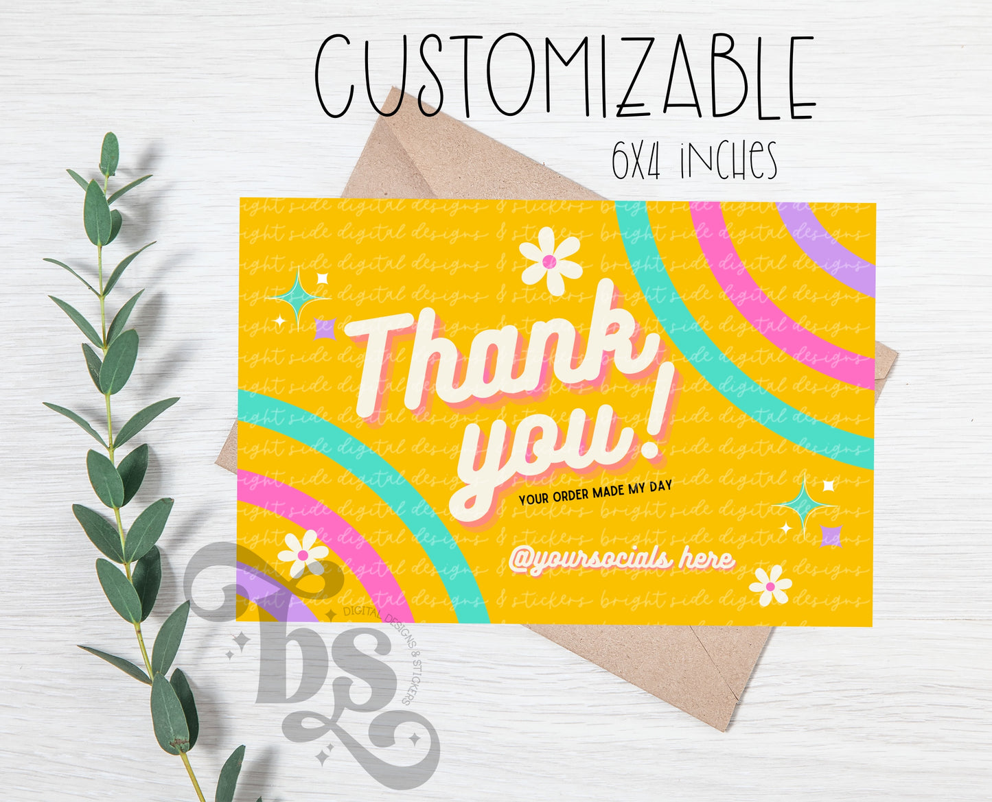 Spring Retro Thank You Card