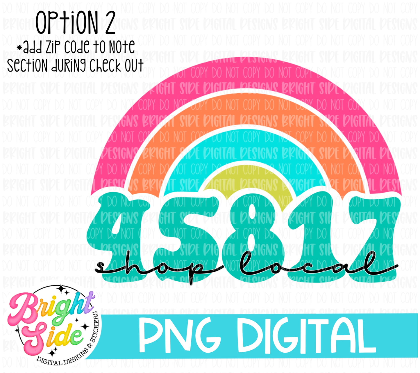Custom “Bright” Retro Zip Code Rainbow