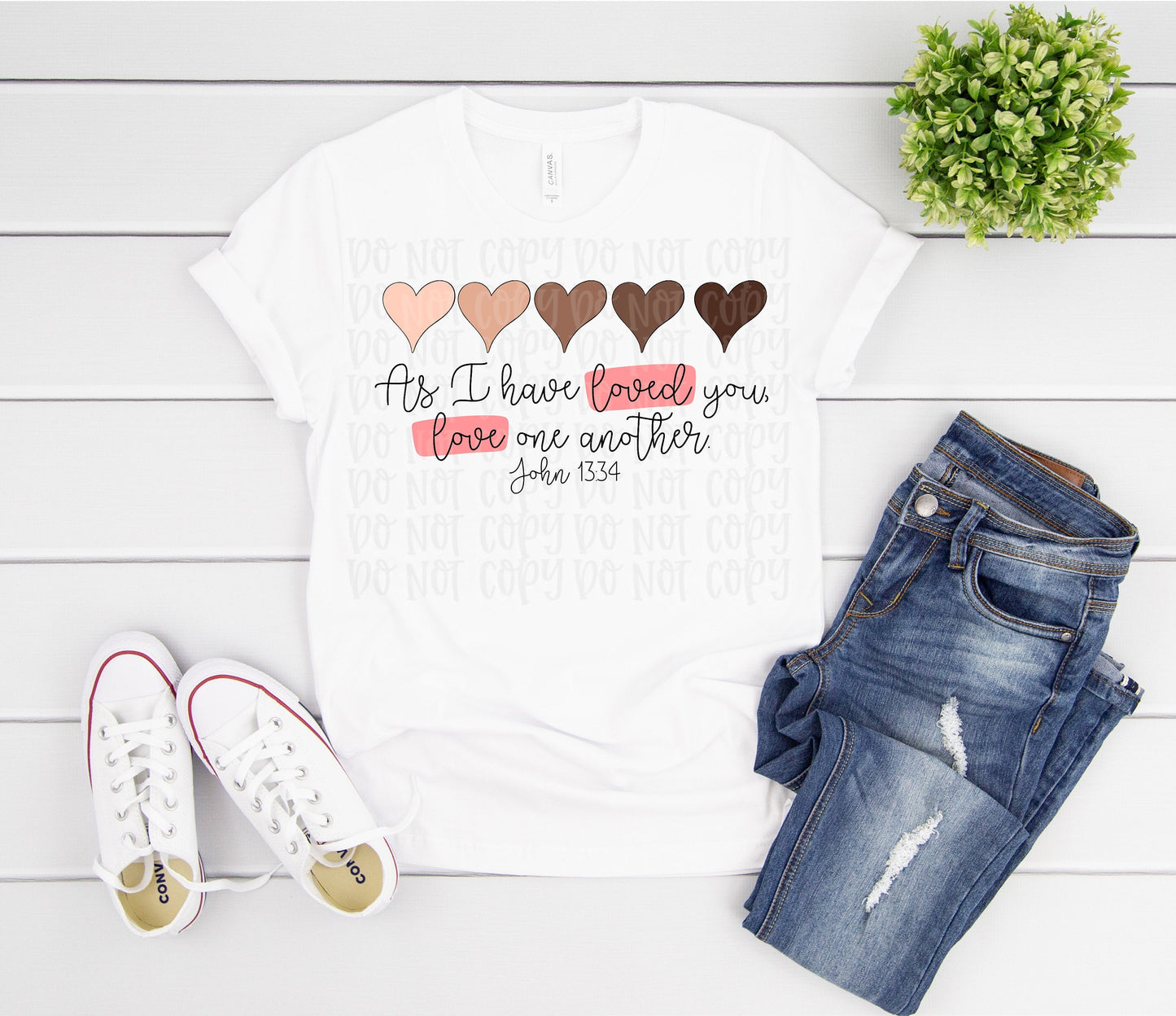 As I have loved you -skin color hearts