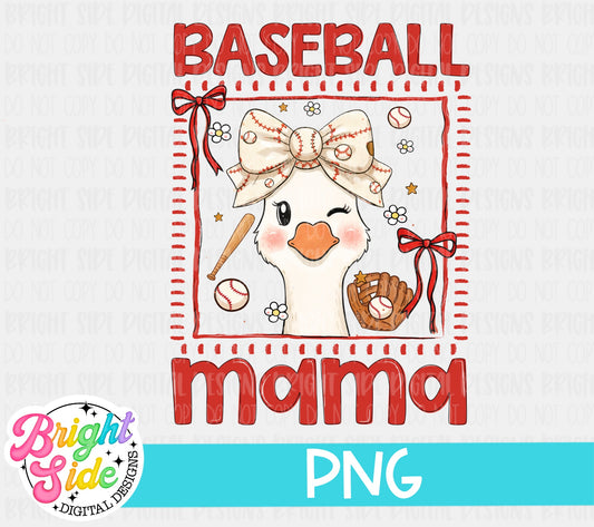 Baseball Mama whimsical goose