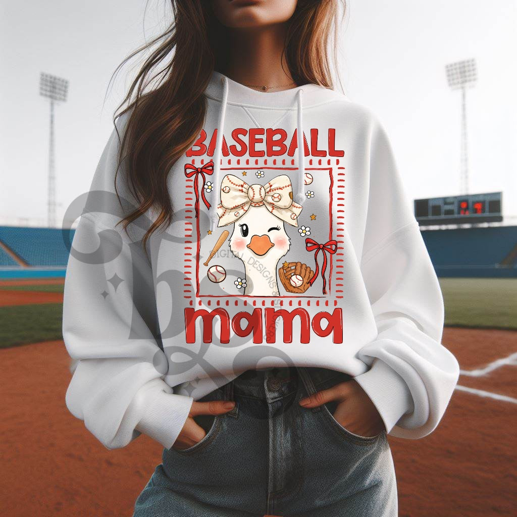 Baseball Mama whimsical goose