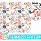 Take me out to the ballgame png with seamless pattern