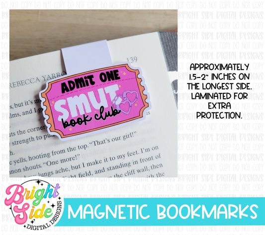 Smut Book Club Ticket Magnetic Bookmark